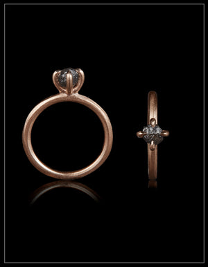 South African Rough Beauty in Rose Gold Ring – 0.97 ct.