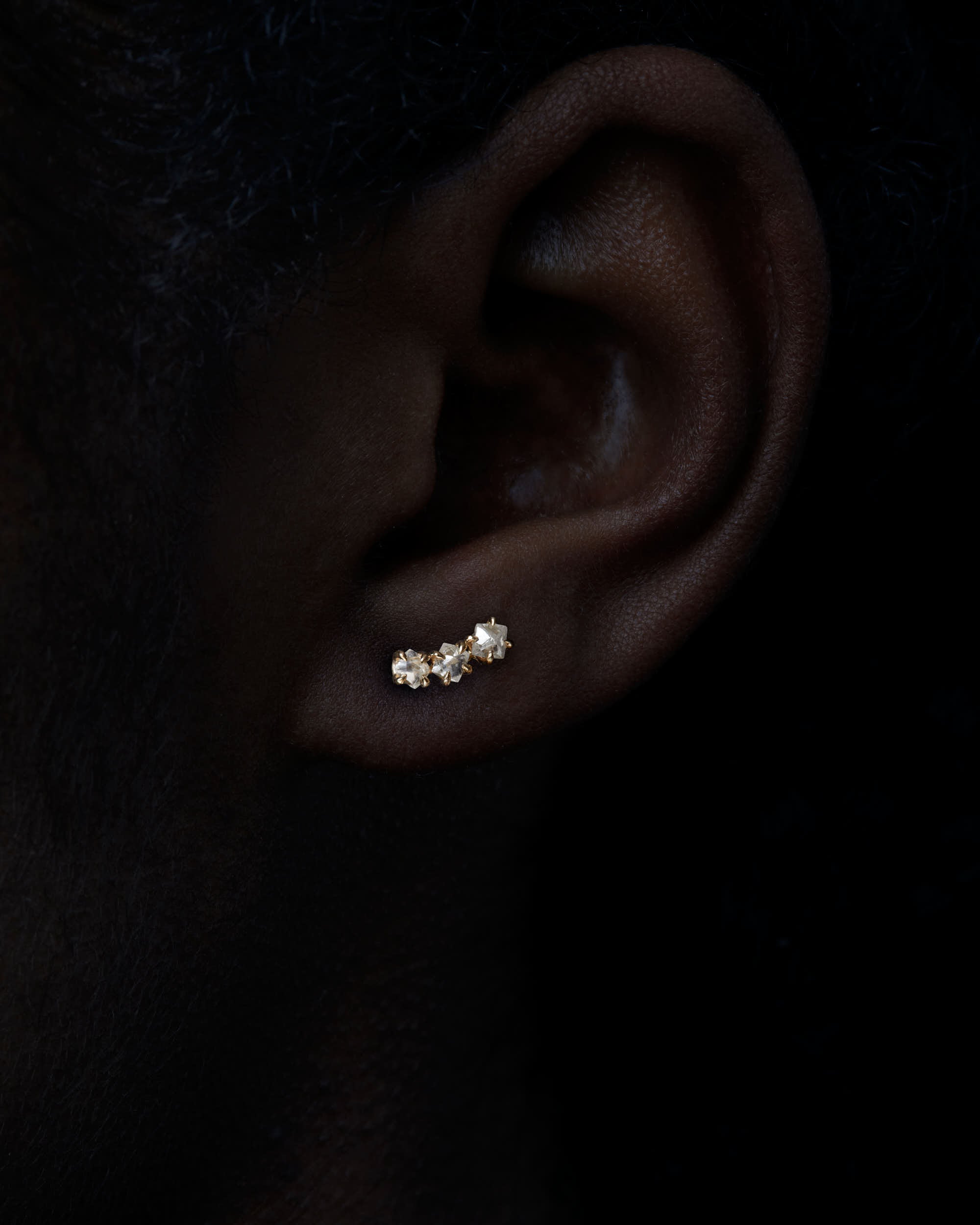 1.08 ct. - Rough Diamonds Pair of Ear Crawls
