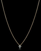 1.12 ct. - Characteristic Floating Rough Octahedron Diamond Gold Necklace