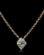 1.12 ct. - Characteristic Floating Rough Octahedron Diamond Gold Necklace