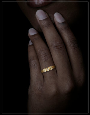 Raw Diamonds in a Row Gold Ring – 1.12 ct.