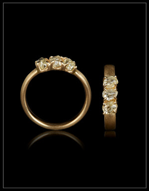 Raw Diamonds in a Row Gold Ring – 1.12 ct.