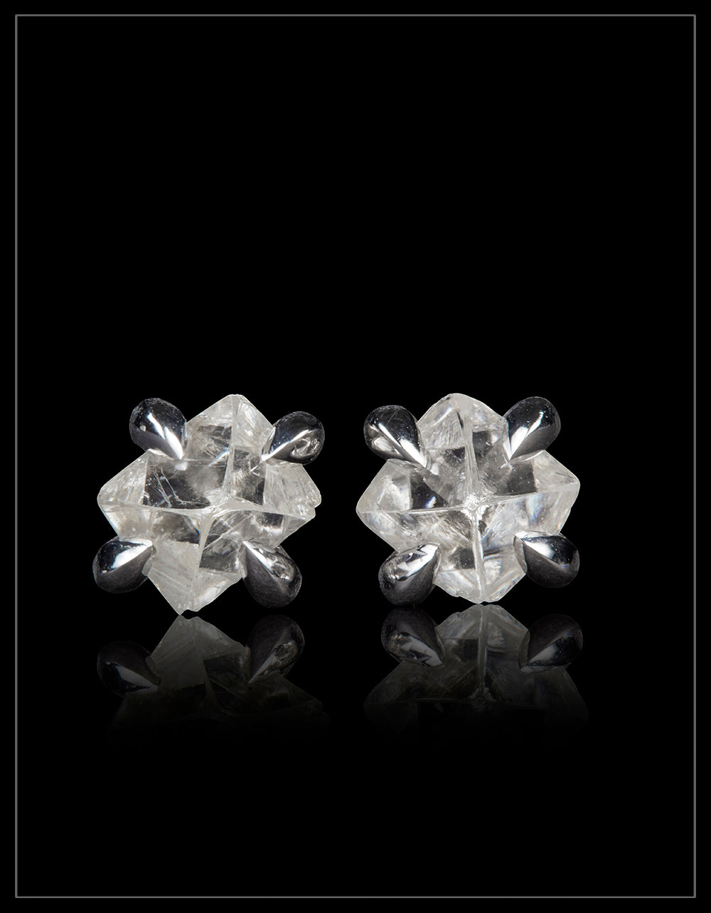 Uncut Octahedron Diamond Earrings – 1.23 ct.