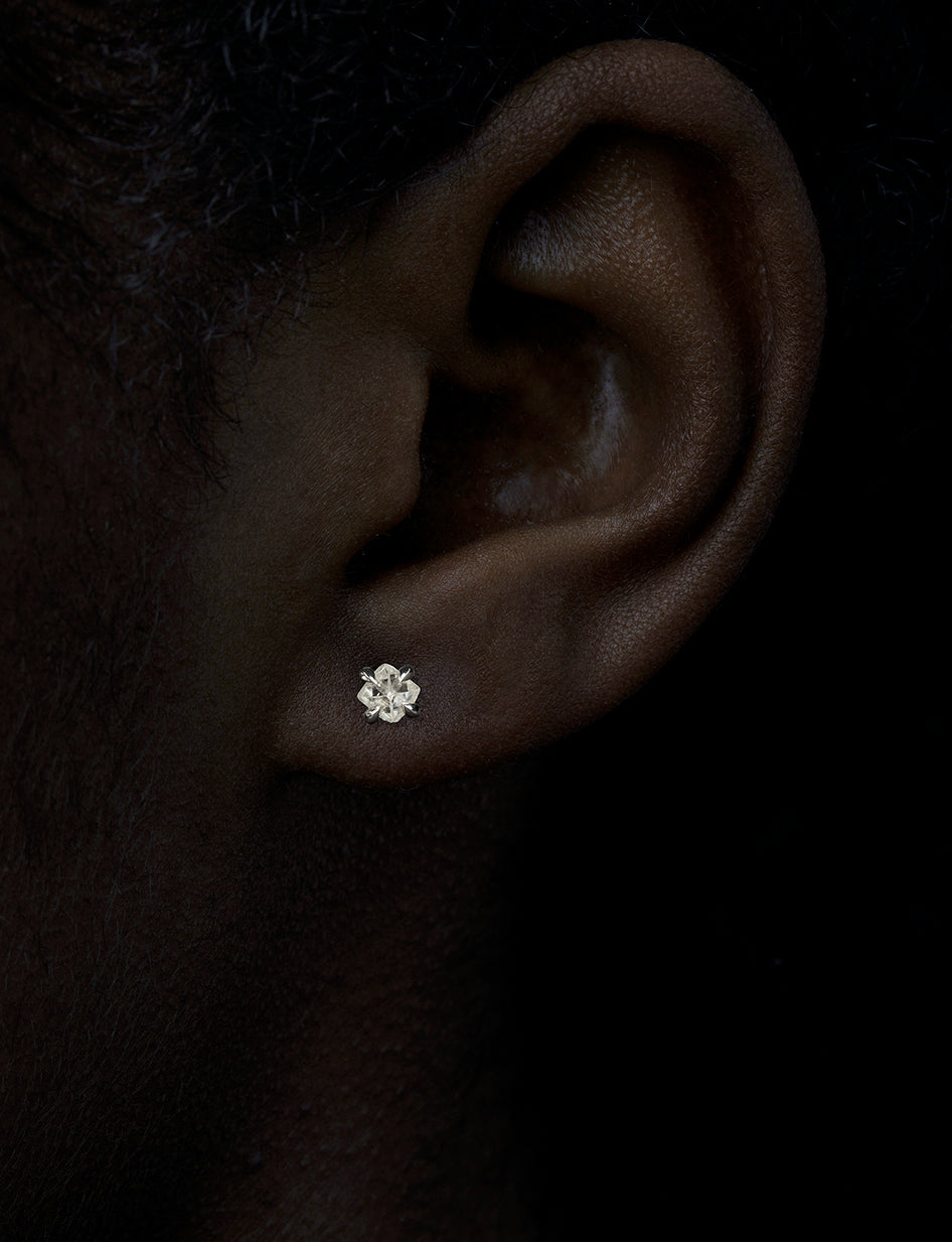 1.23 ct. - Uncut Octahedron Diamond Earrings