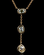 1.27 ct. - Raindrops of Raw Diamonds in Gold Necklace
