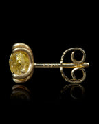 1.74 ct. - Naturlige Trekantede Fancy Yellow Rå Diamant Guldøreringe 