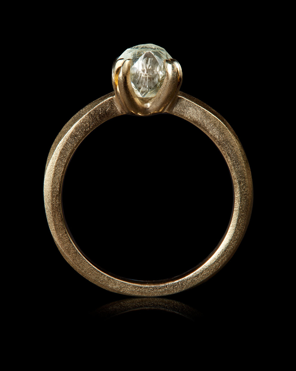 1.78 ct. - South African White Raw Diamond Gold Ring