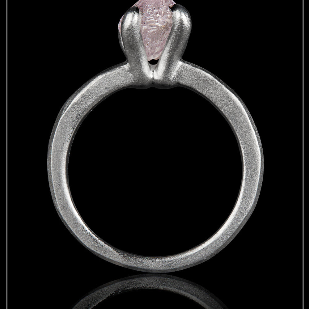 Unique Pink Raw Diamond Platinum Ring – 1.79 ct.