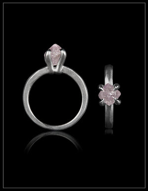 Unique Pink Raw Diamond Platinum Ring – 1.79 ct.