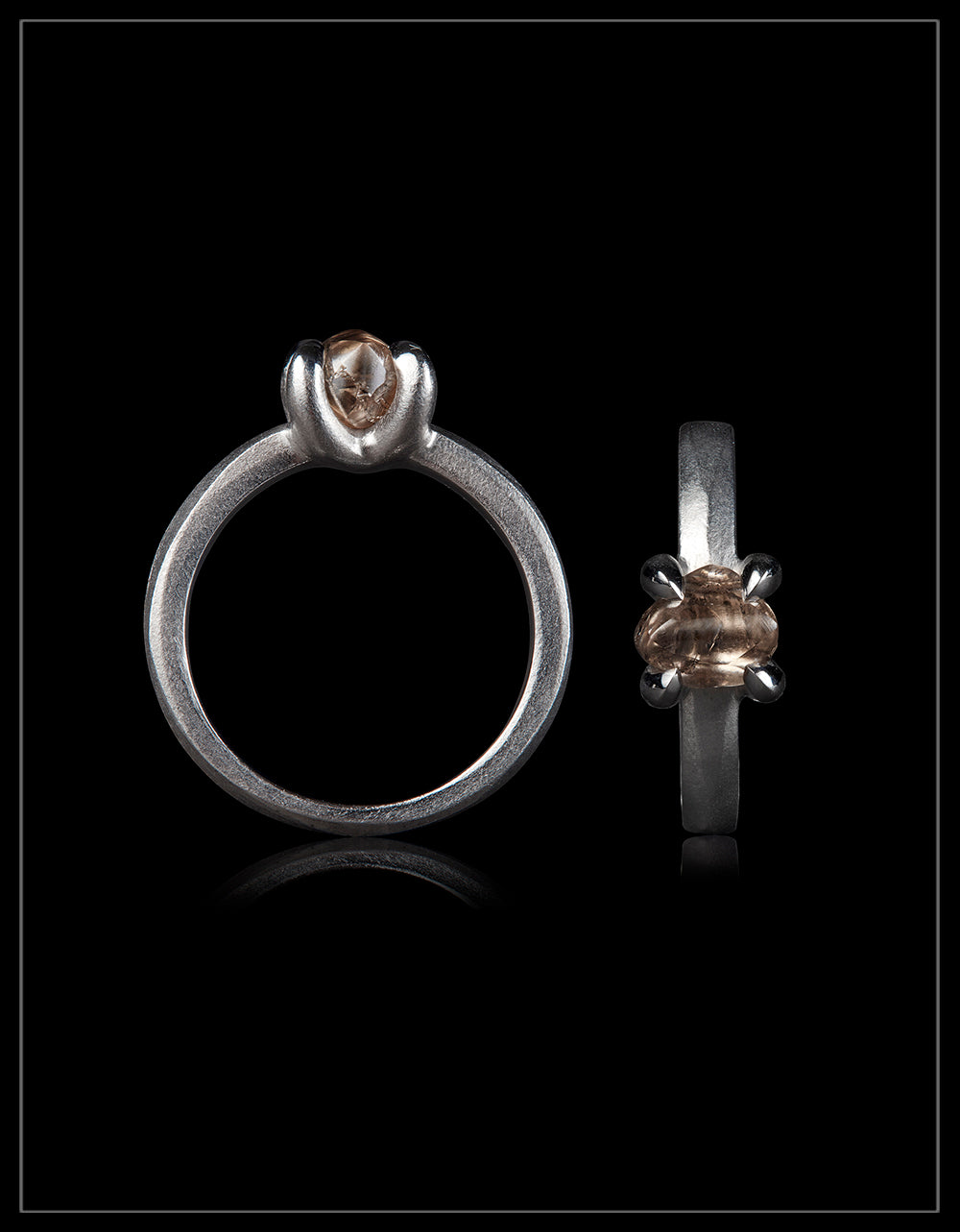 Diamond in its Rough White Gold Ring – 1.84 ct.