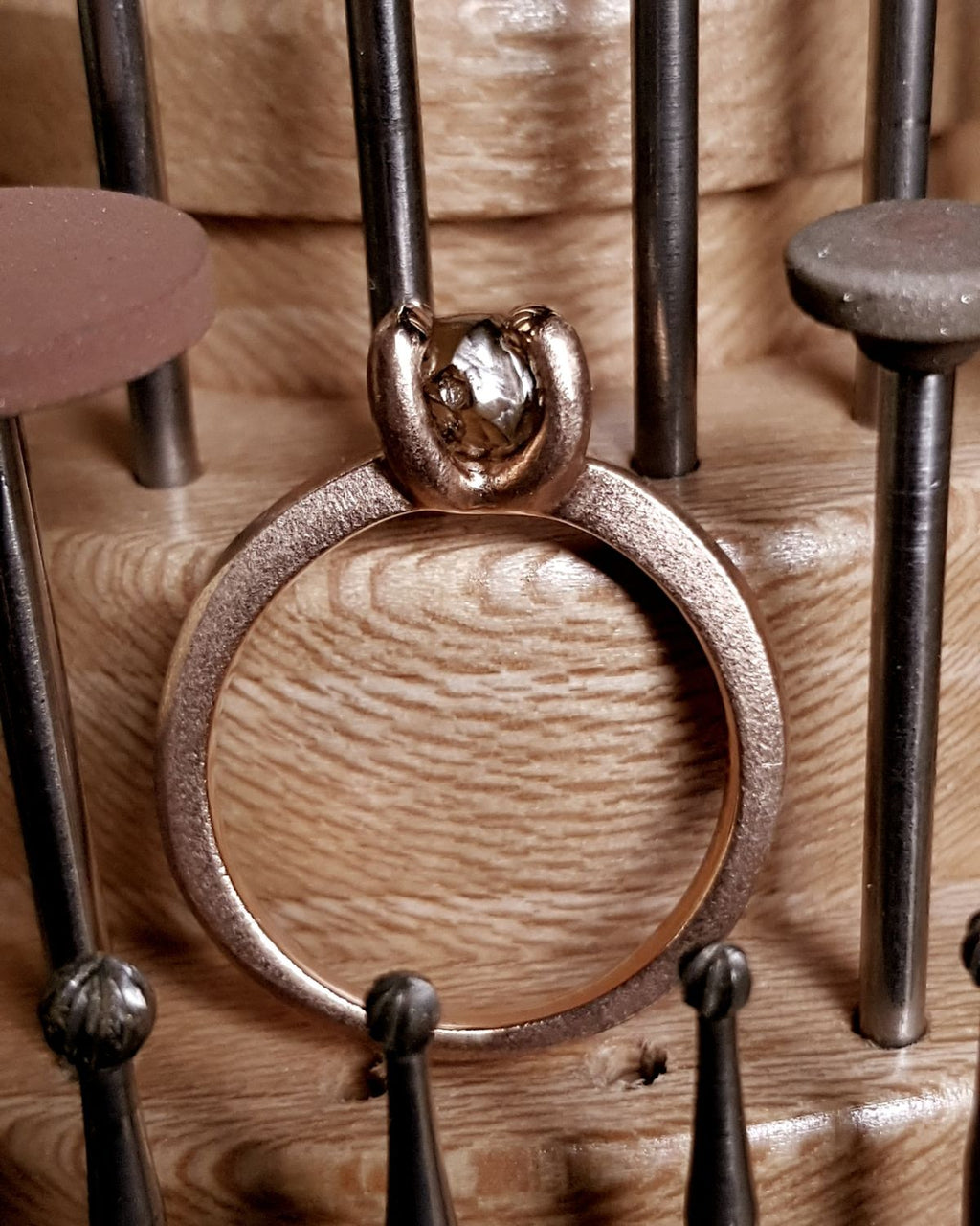 1.87 ct. - Warm Champagne Colored Rough Diamond in Rose Gold