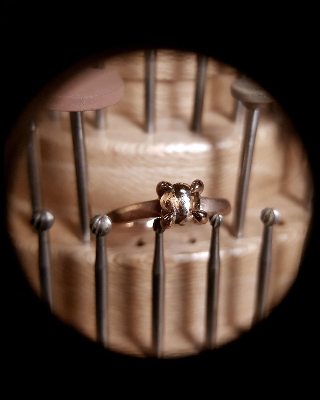 1.87 ct. - Warm Champagne Colored Rough Diamond in Rose Gold