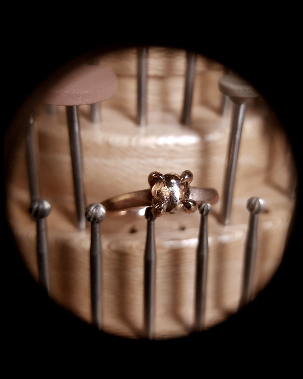 1.87 ct. - Warm Champagne Colored Rough Diamond in Rose Gold