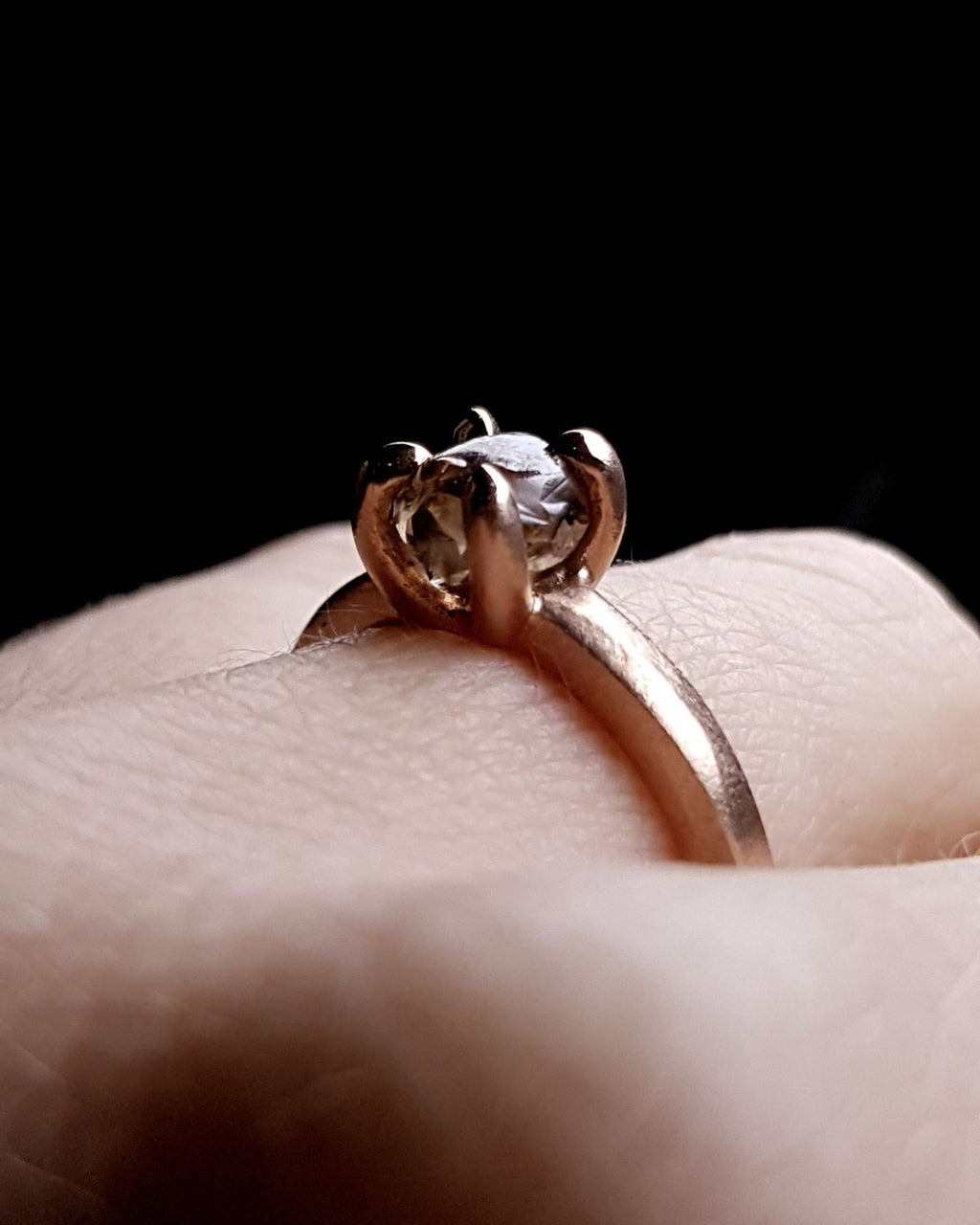 1.87 ct. - Warm Champagne Colored Rough Diamond in Rose Gold