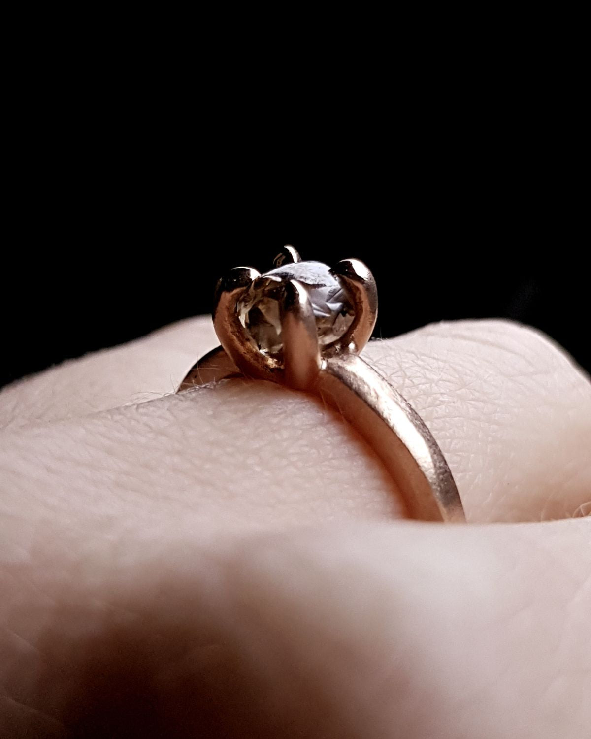 1.87 ct. - Warm Champagne Colored Rough Diamond in Rose Gold