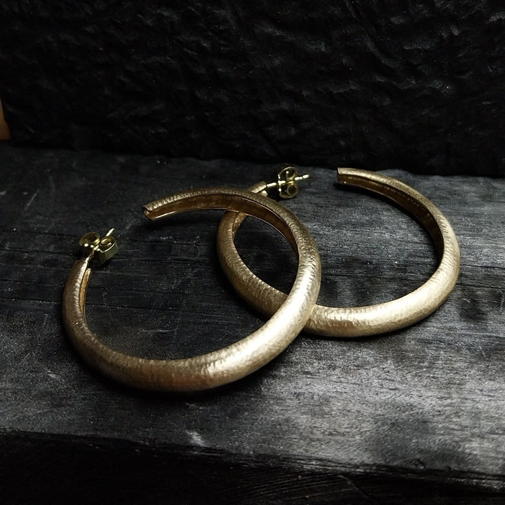 Voluminous Handcrafted Gold Creoles