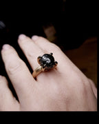 15.22 ct. - Tanzanisk Rå & Smuk Diamant i Chunky Guldring