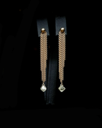 1.25 ct. -  Waterfall Rough Diamond Gold Earrings