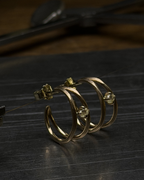 0.36 ct. - Rå Diamanter i Guldcreoler