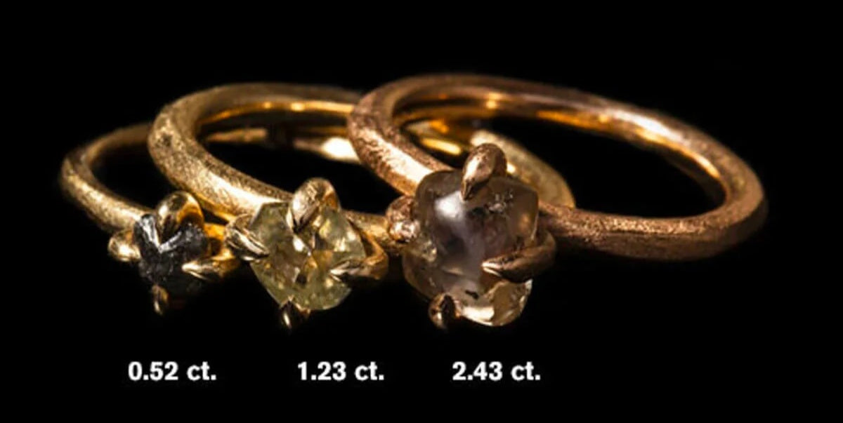 Classic Rose Gold Ring Rough Diamonds handcrafted Copenhagen