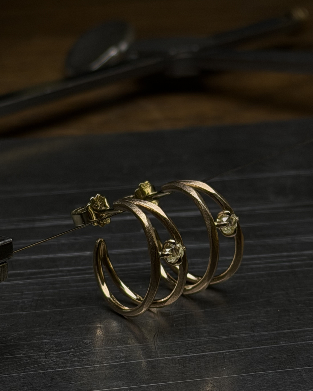 0.36 ct. - Diamond Suns Gold Creole Earrings