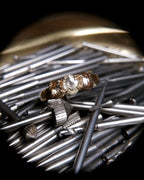 2.02 ct. - Raw Diamonds in a Row Gold Ring