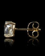 2.08 ct. – Breathtaking Clear Rough Diamond Gold Earrings