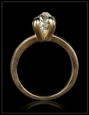 Raw Octahedron Diamond Gold Ring – 2.17 ct.