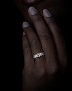 2.19 ct. – Green & White Trio Rough Diamond White Gold Ring