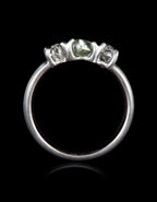 2.19 ct. – Green & White Trio Rough Diamond White Gold Ring
