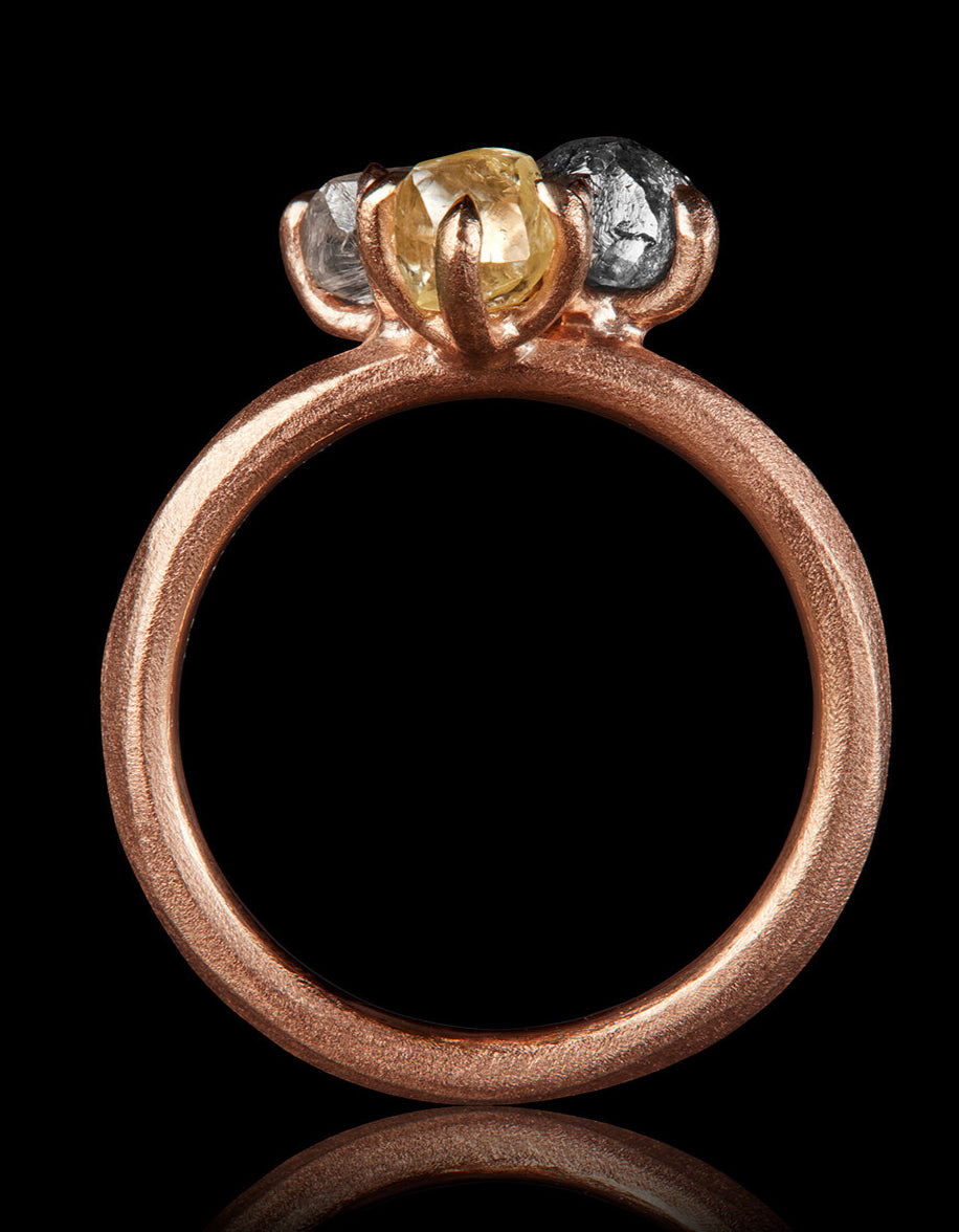 Autumn Love Raw Diamond Rose Gold Ring – 2.36 ct.