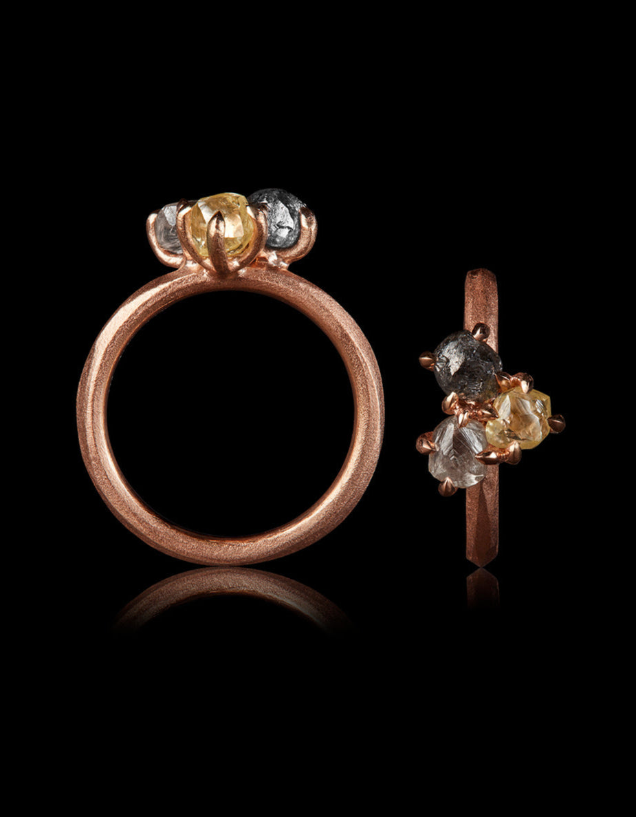 Autumn Love Raw Diamond Rose Gold Ring – 2.36 ct.