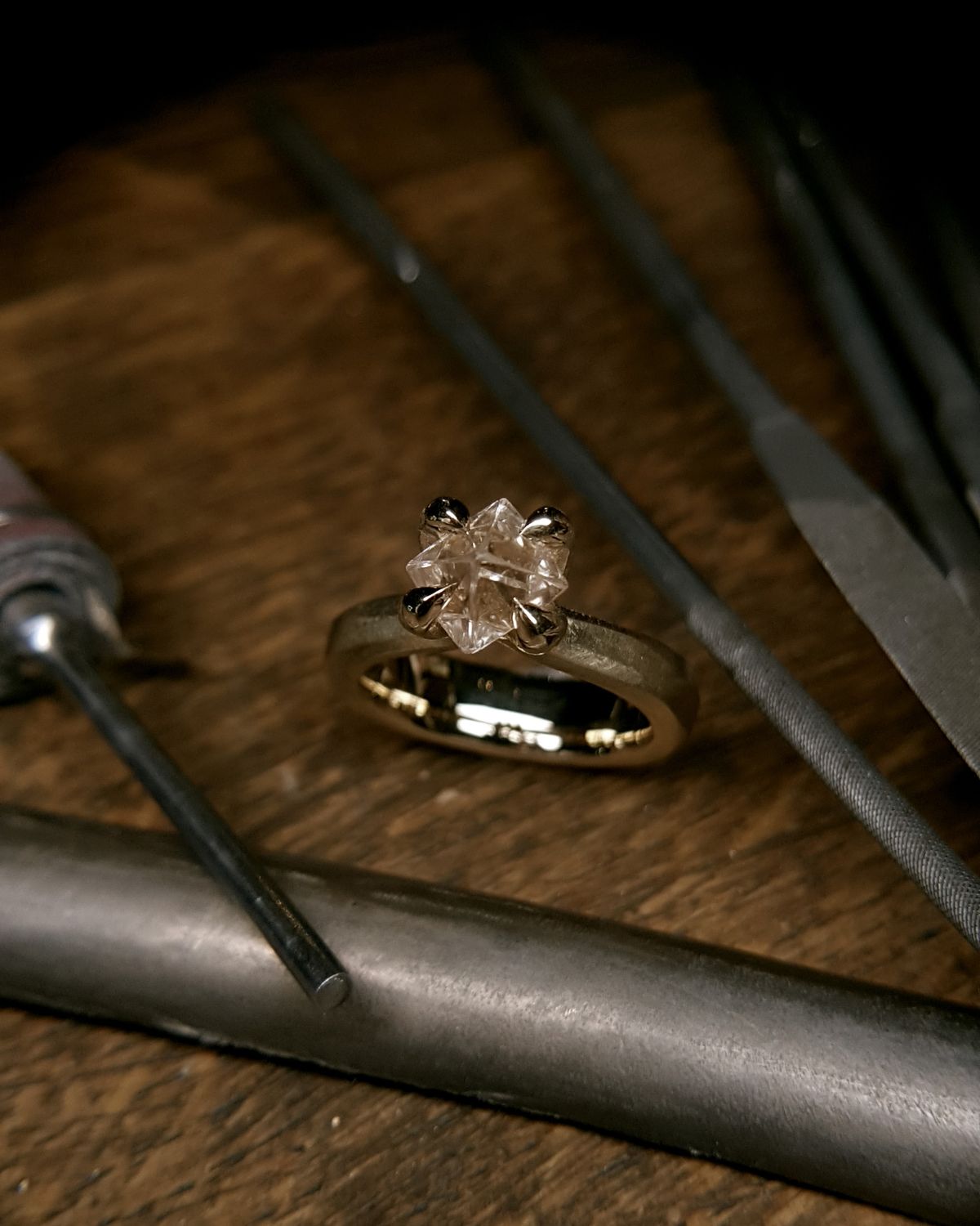 2.41 ct. - Raw Diamond Princess Gold Ring