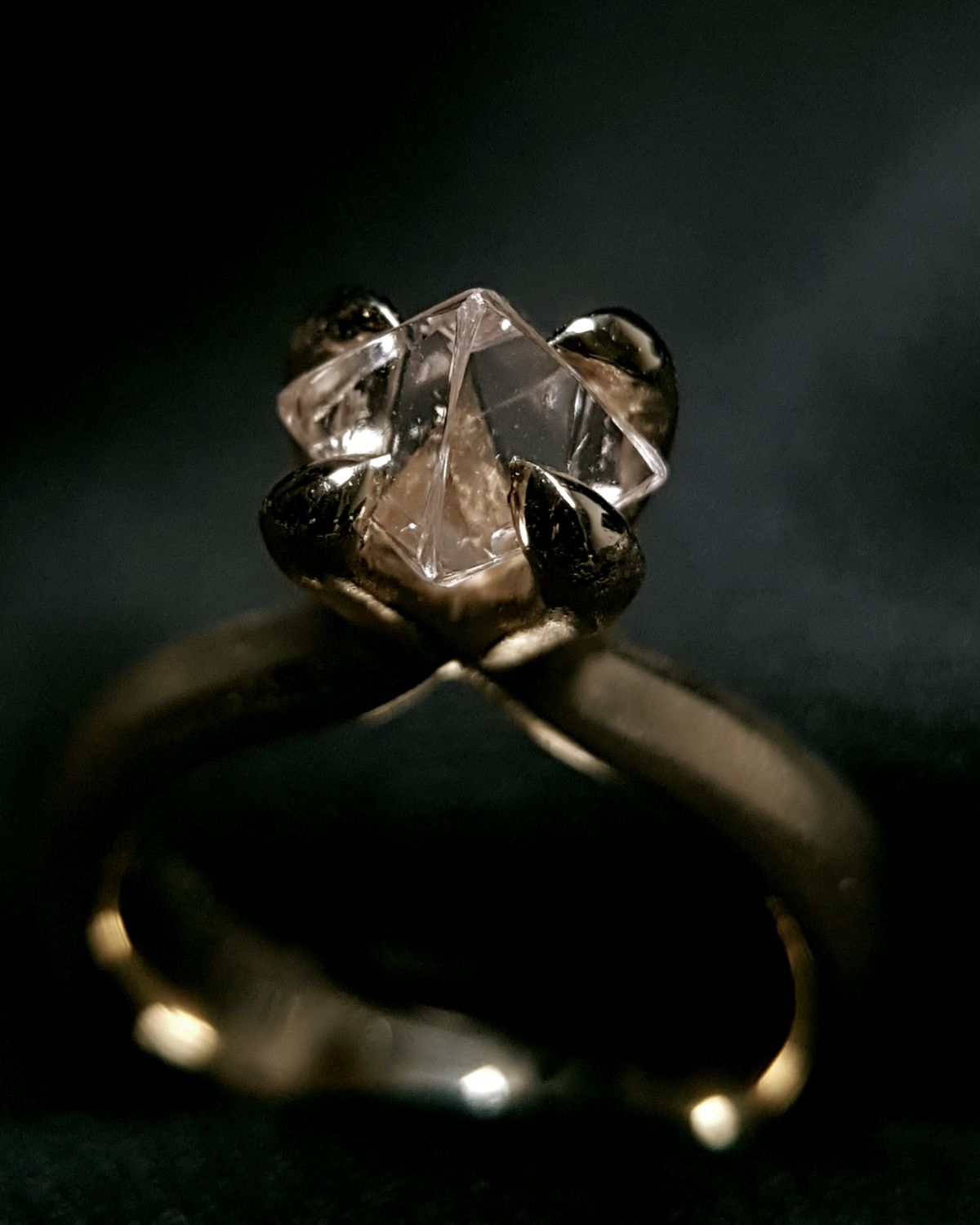 2.41 ct. - Raw Diamond Princess Gold Ring