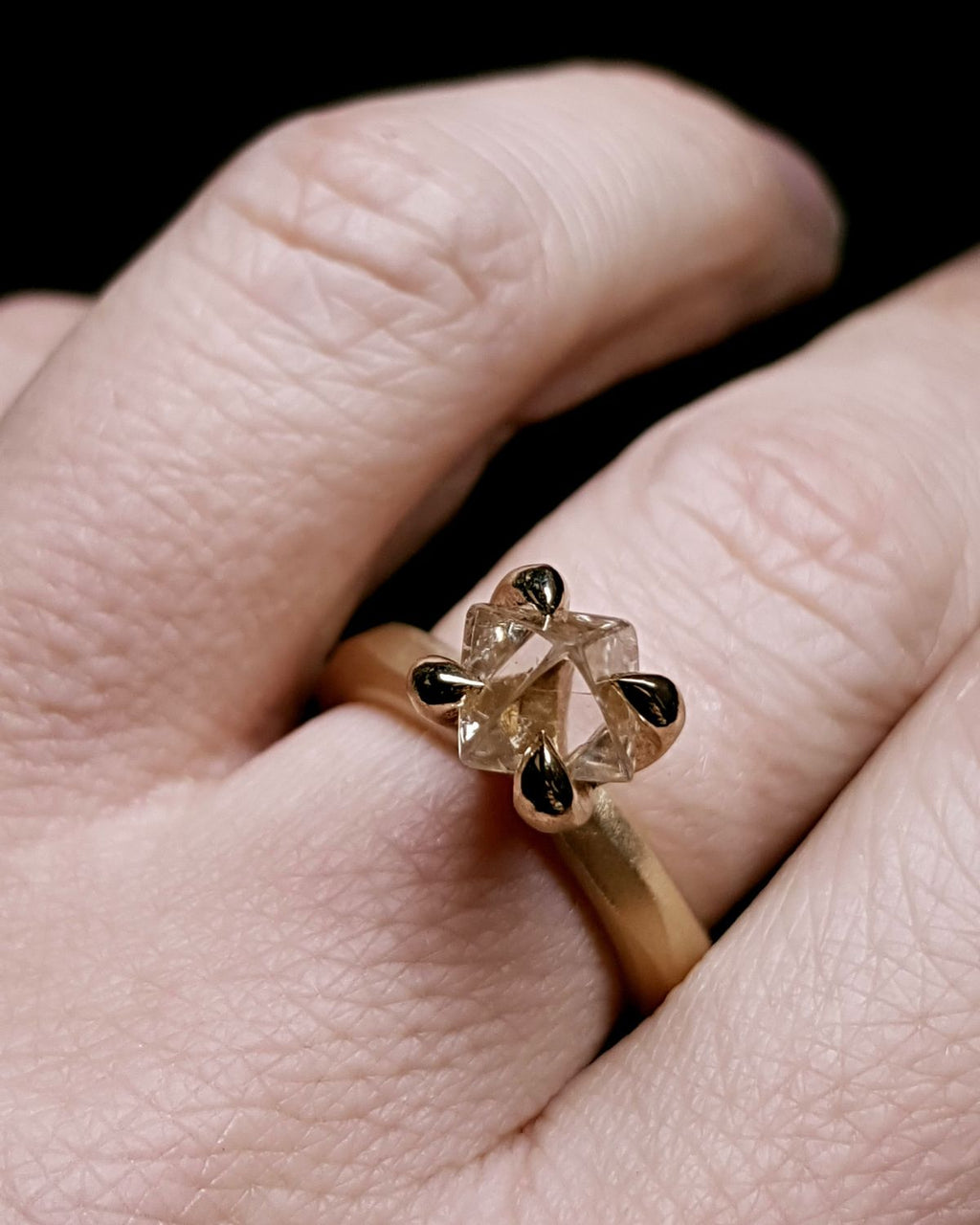 2.41 ct. - Raw Diamond Princess Gold Ring