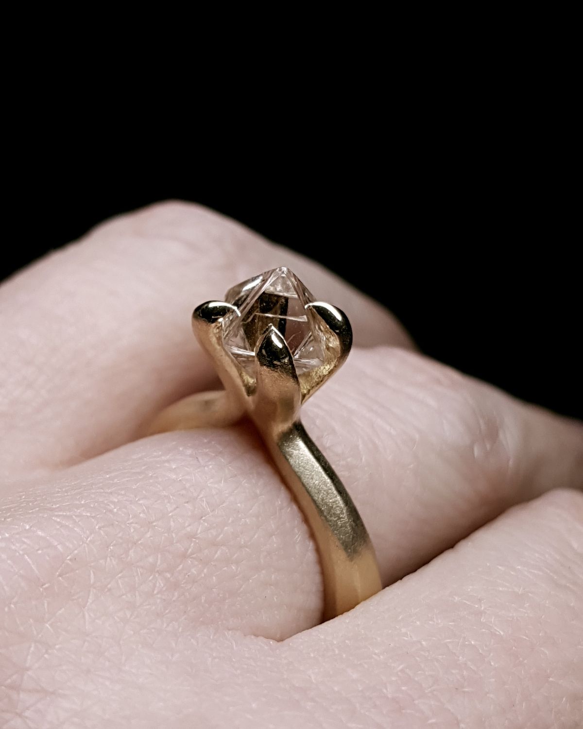 2.41 ct. - Raw Diamond Princess Gold Ring