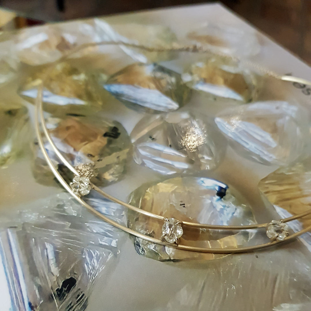 Unique Raw Diamond Gold Chocker  – 5.49 ct.