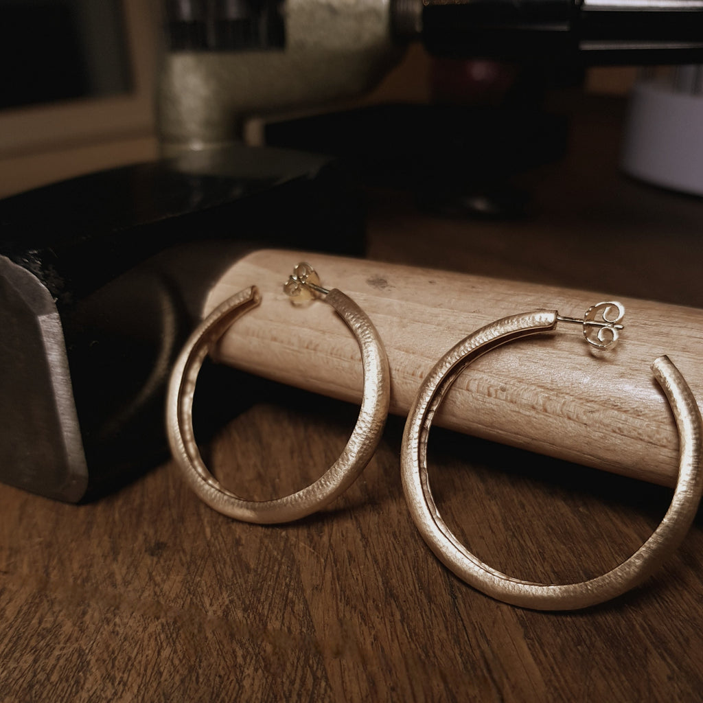 Voluminous Handcrafted Gold Creoles