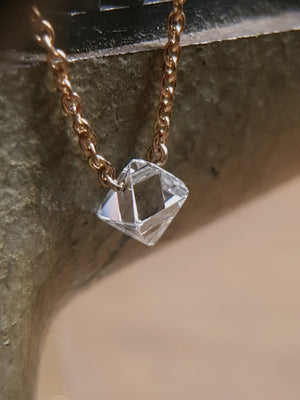 Floating Octahedron Diamond Necklace – 0.68 ct.