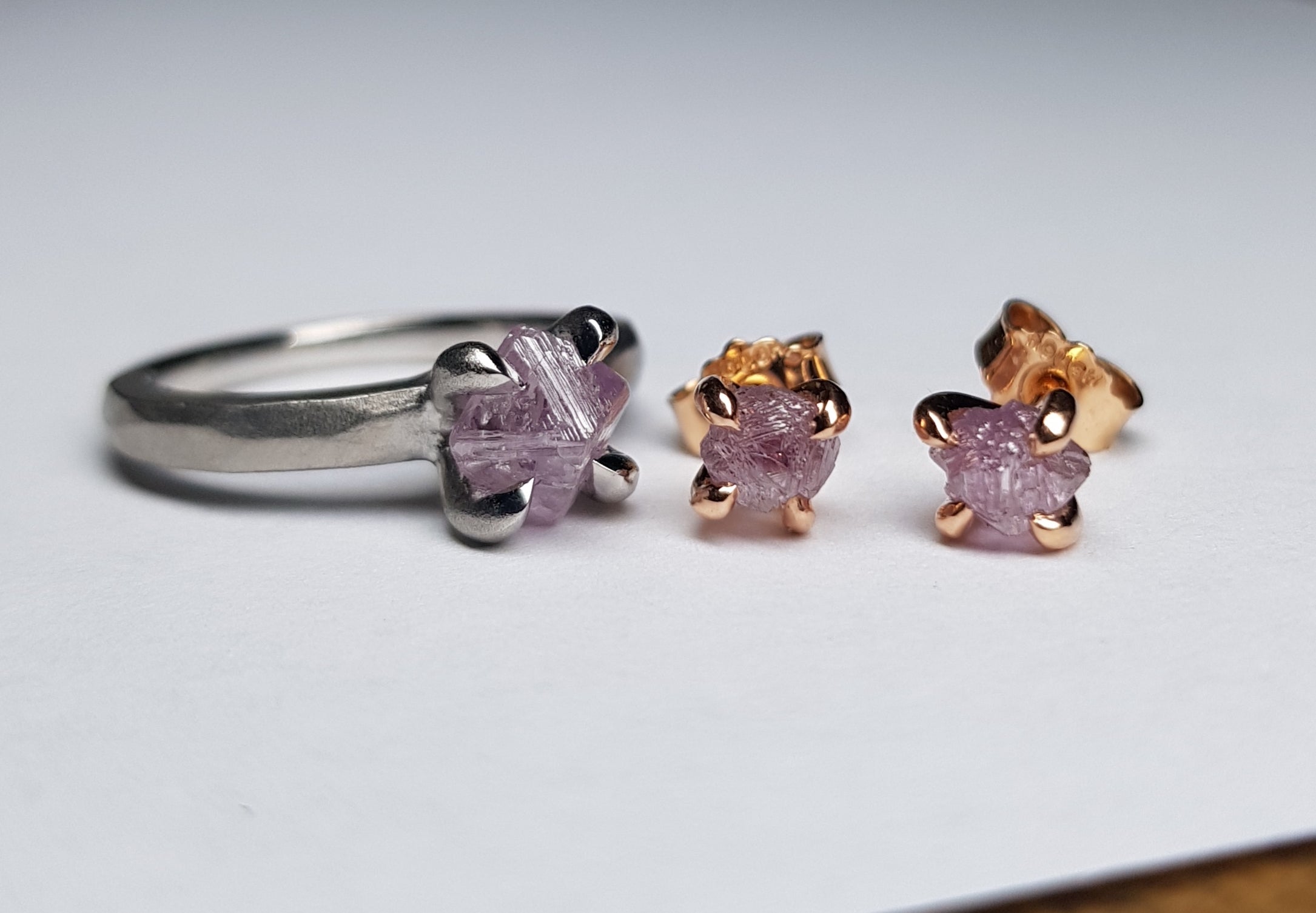 Unique Pink Raw Diamond Platinum Ring – 1.79 ct.