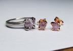 Rare Intense Pink Rough Diamond Rose Gold Earrings – 1.44 ct.