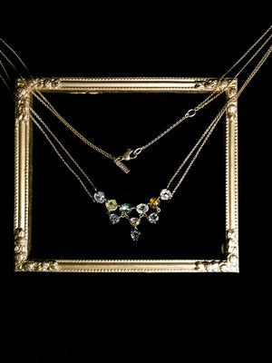 10th Anniversary Rough Diamond Gold Necklace Showpiece – 7.38 ct.