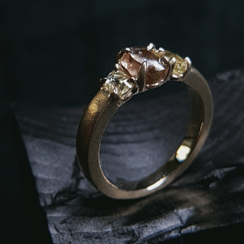 Raw Diamonds in a Row Gold Ring – 1.71 ct.