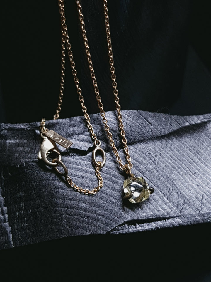 Simple Raw Diamond Gold Necklace – 1.21 ct.