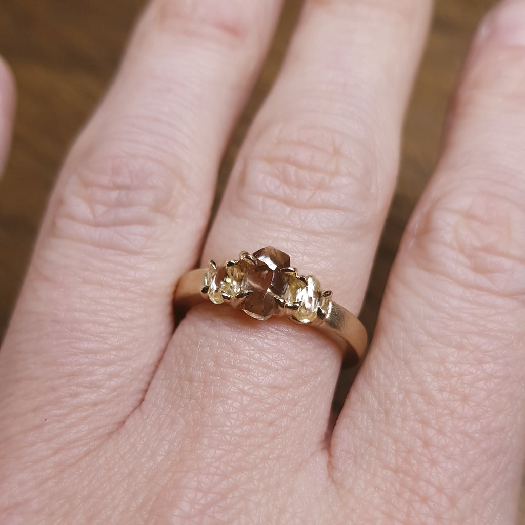 Raw Diamonds in a Row Gold Ring – 1.71 ct.