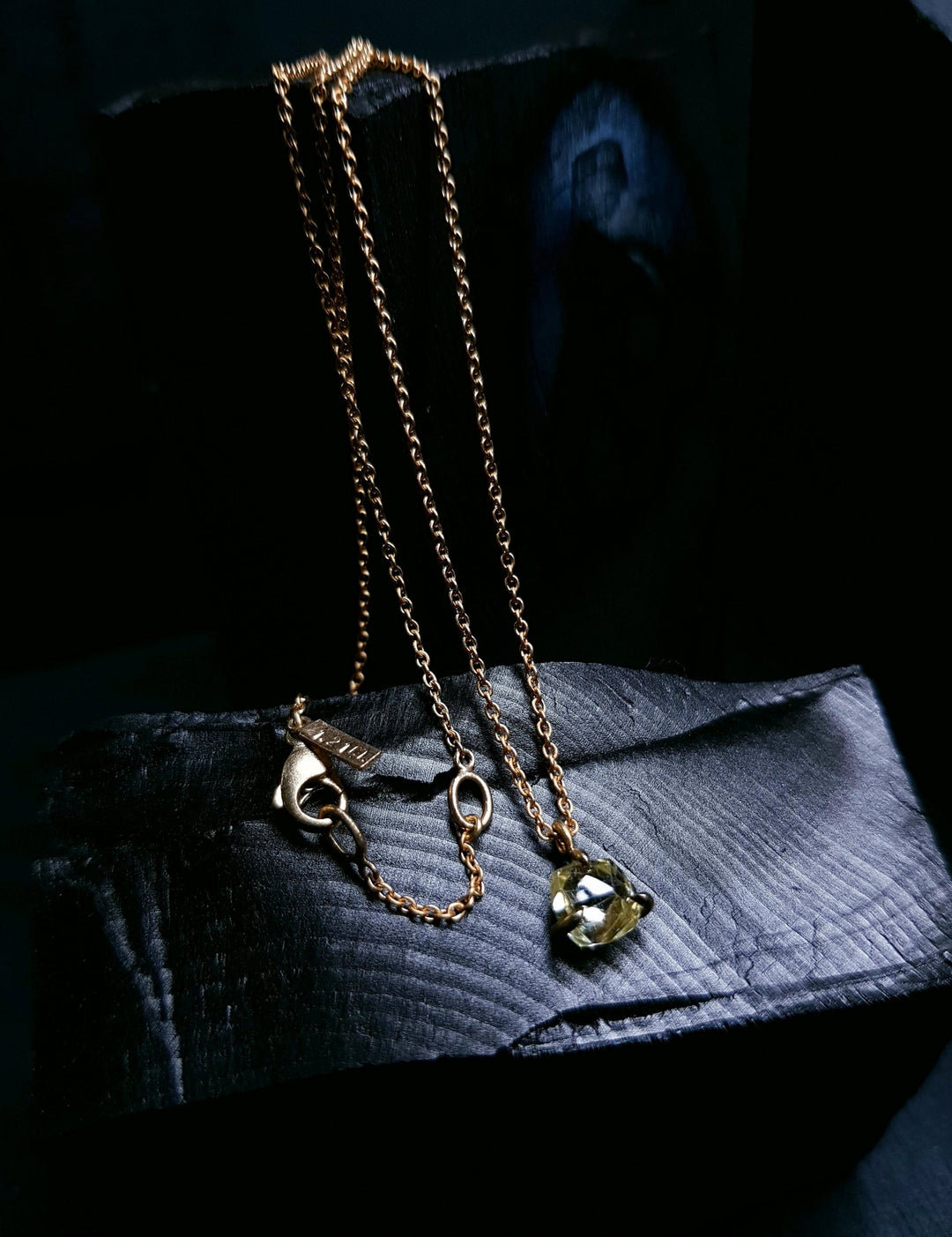 Simple Raw Diamond Gold Necklace – 1.21 ct.