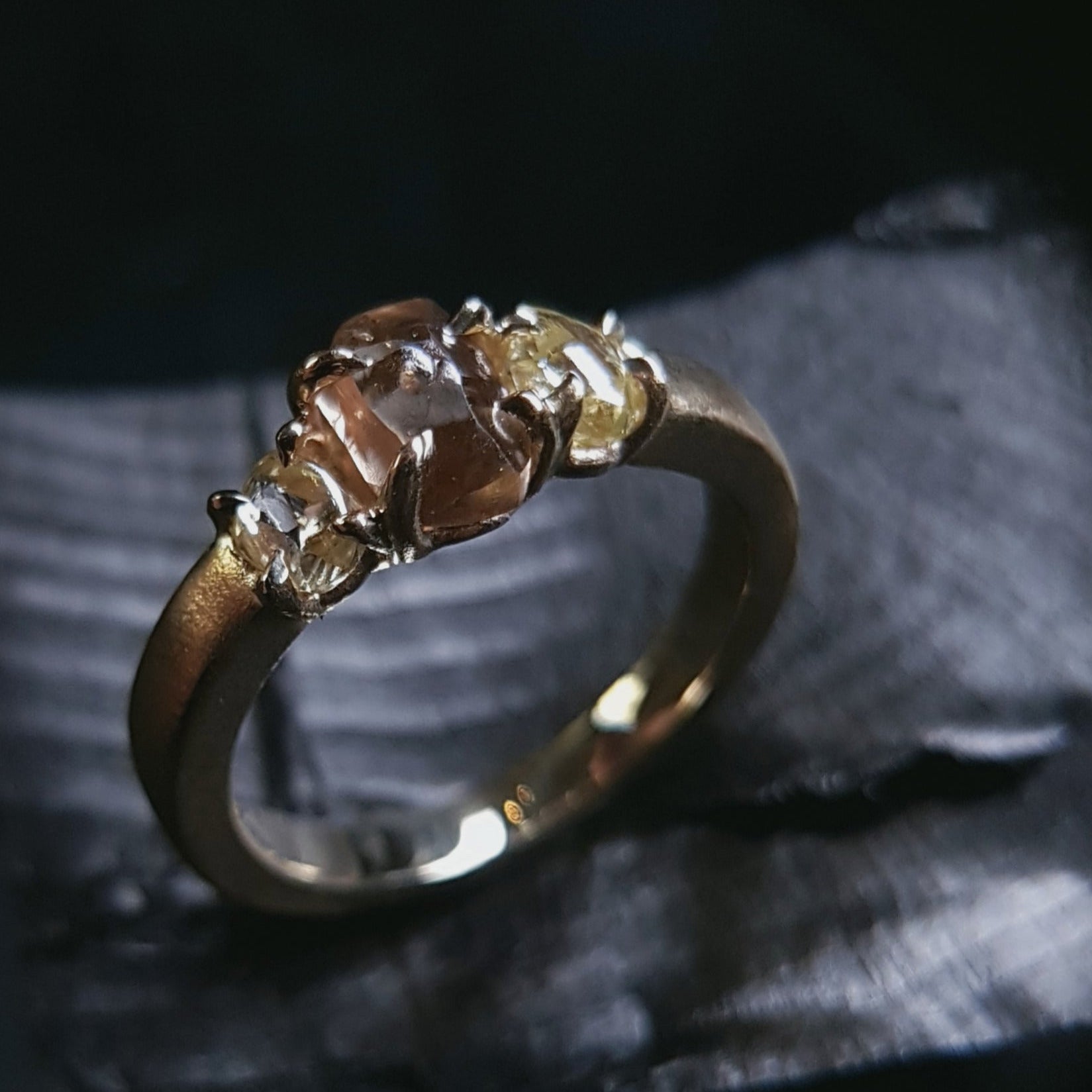 Raw Diamonds in a Row Gold Ring – 1.71 ct.