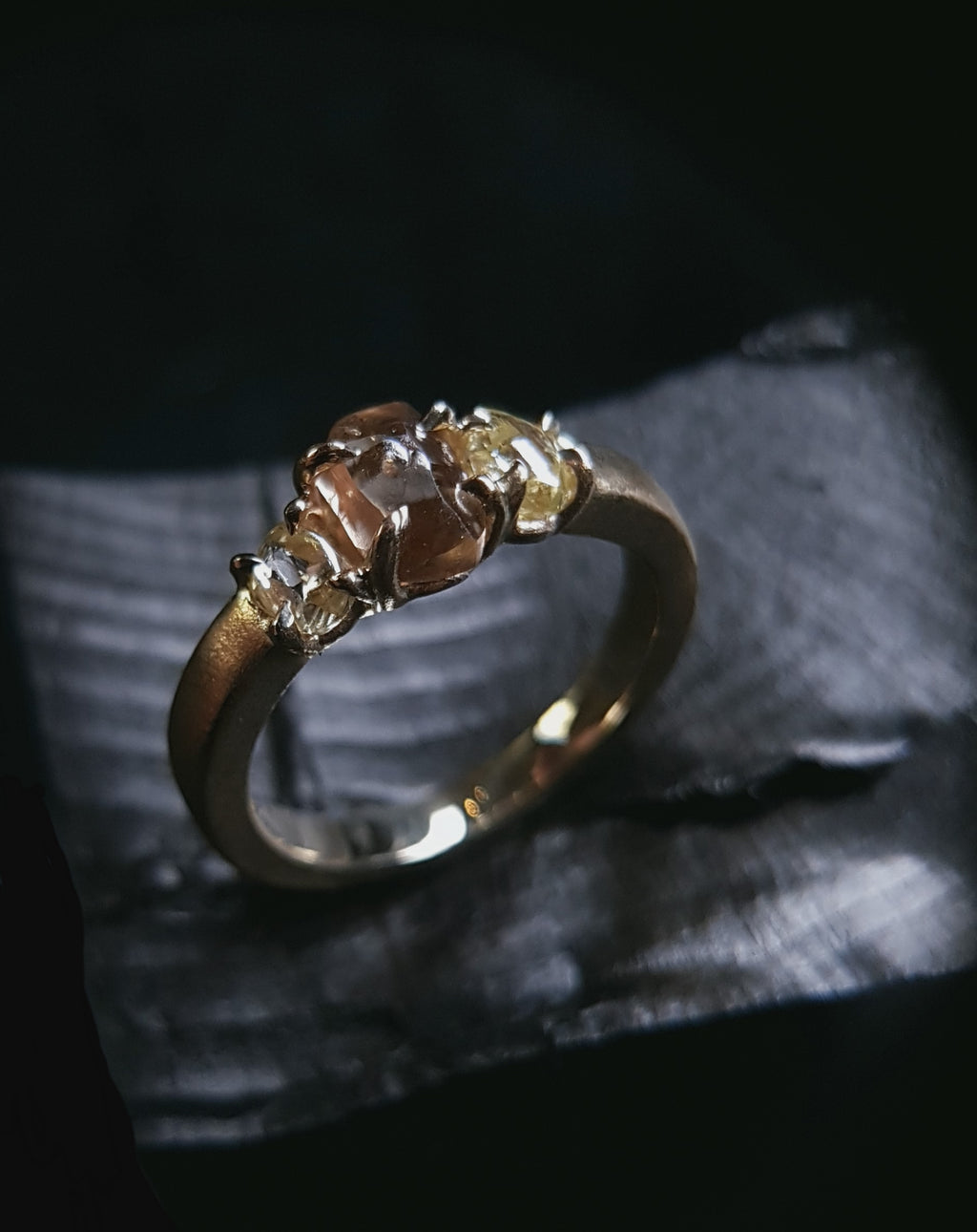 Raw Diamonds in a Row Gold Ring – 1.71 ct.