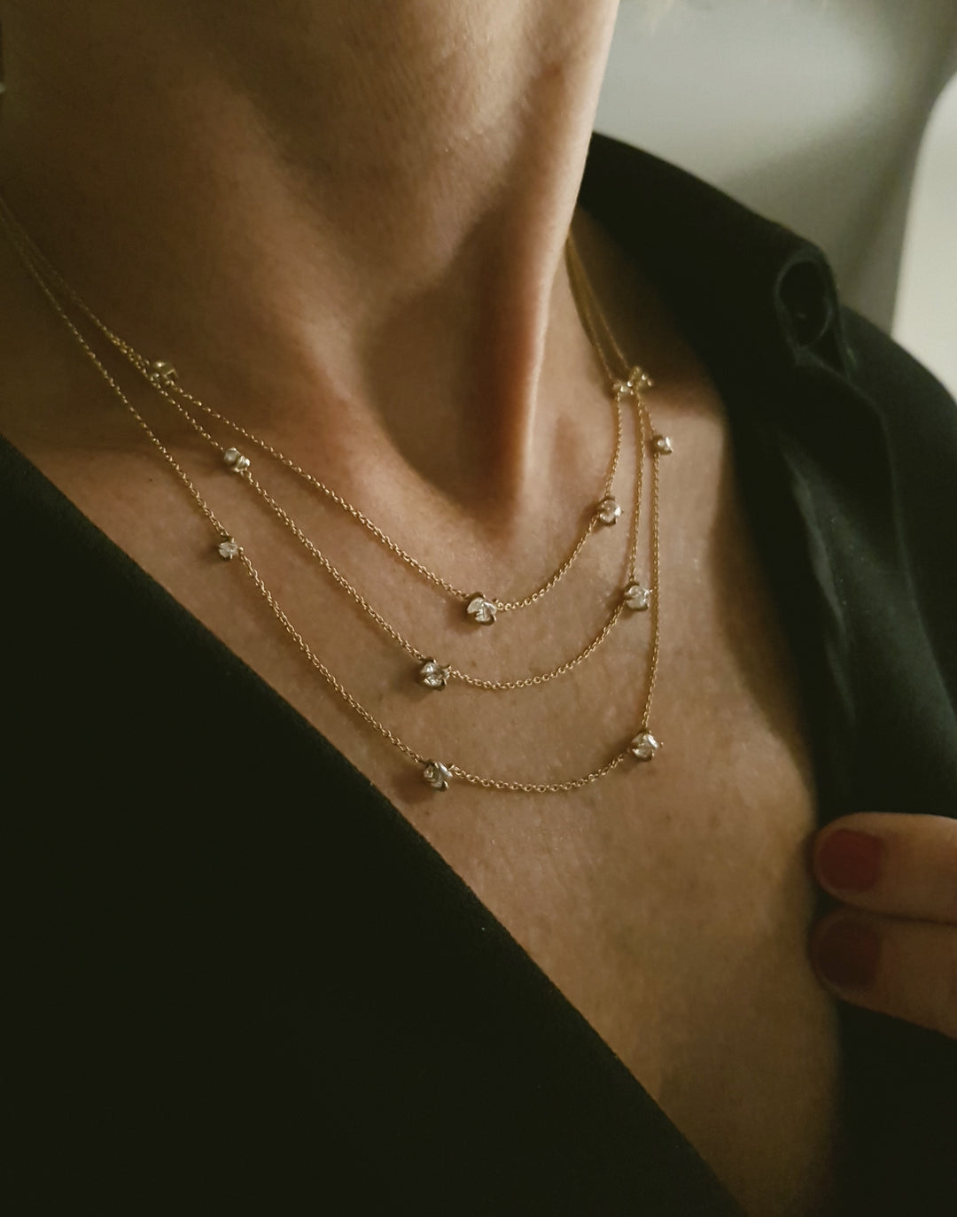 Star Night Rough Diamond Gold Necklace – 3.96 ct.