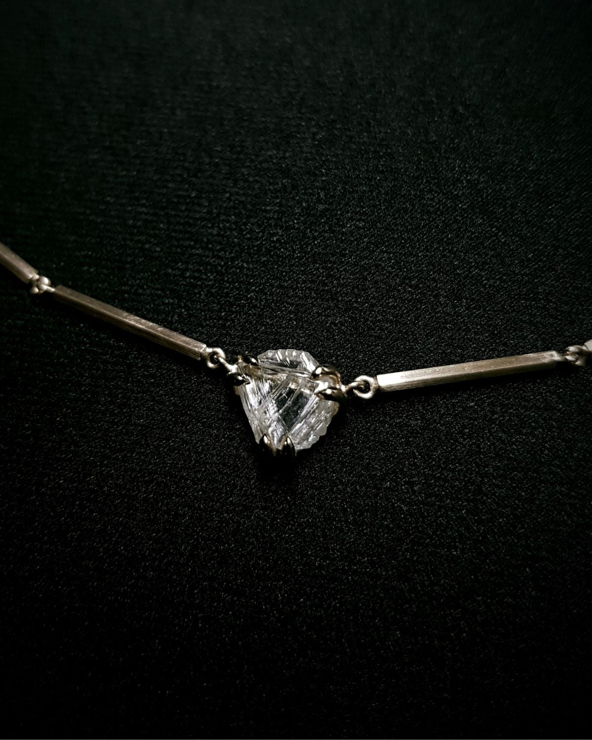 2.60 ct. Raw Diamond Pentagon Necklace